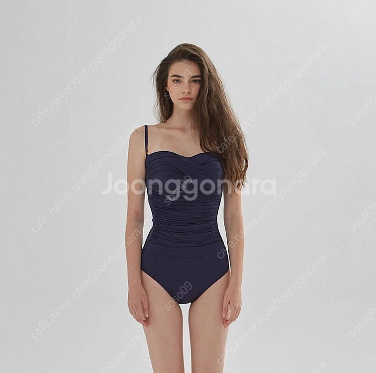 안단테나인 코르셋 원피스 수영복 네이비--0