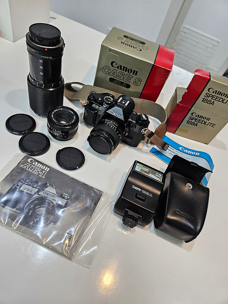 (특A++) 캐논 AE-1 프로그램 필름 카메라 줌 렌즈 플래쉬 세트 이미지