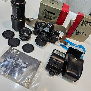(특A++) 캐논 AE-1 프로그램 필름 카메라 줌 렌즈 플래쉬 세트