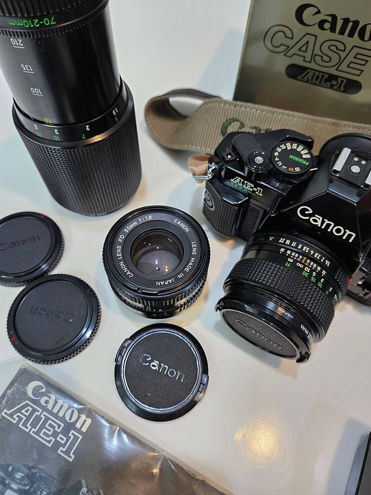 (특A++) 캐논 AE-1 프로그램 필름 카메라 줌 렌즈 플래쉬 세트 이미지