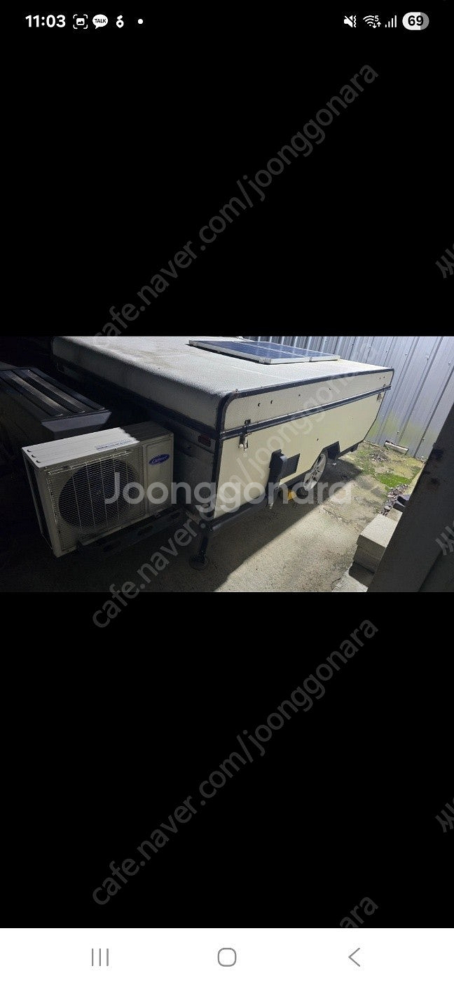 투폴딩 팝업 캠핑 트레일러 에어컨,태양광 작업--1