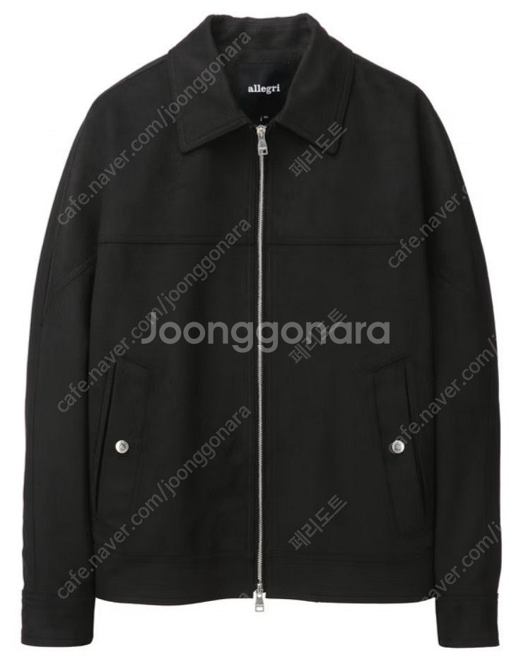 [알레그리] 24fw 블랙 스웨이드 카라 점퍼--0