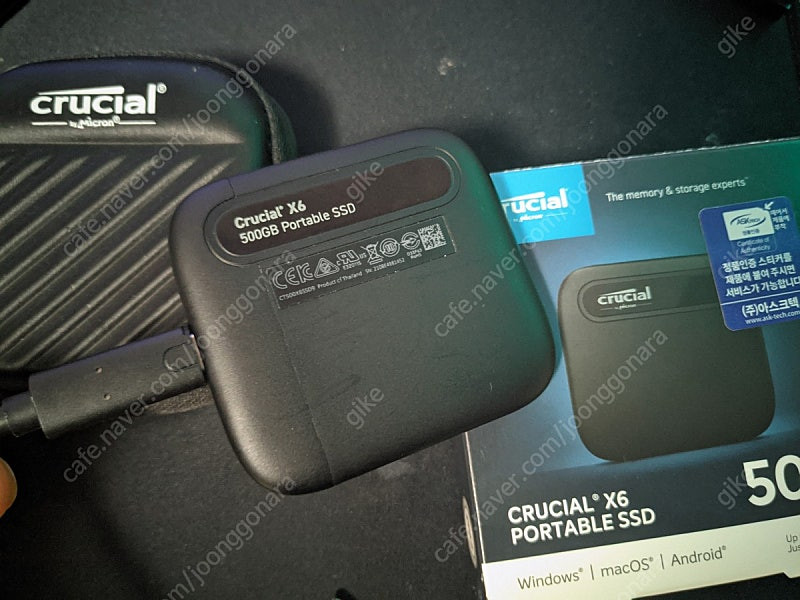 크루셜 X6 500GB TYPE-C 외장 SSD--1