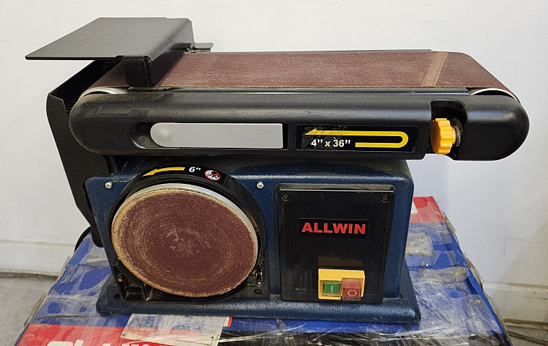 신품급 목공 센더기 올윈 벨트센더 ABS1000 + 사포 벨트 1박스 일괄 정리합니다.--2