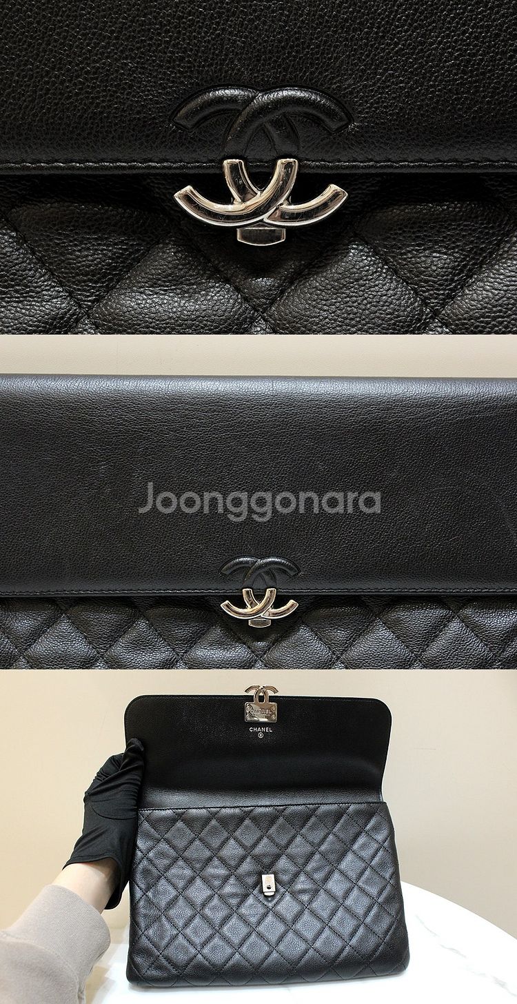 [명품다올동래] 샤넬 캐비어 얼반 뉴미듐 플랩 파우치 ...--3