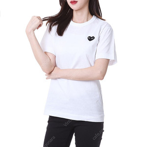 꼼데가르송 블랙하트 와펜 코튼 라운드 반팔 티셔츠 AZ-T064(M)_vinst