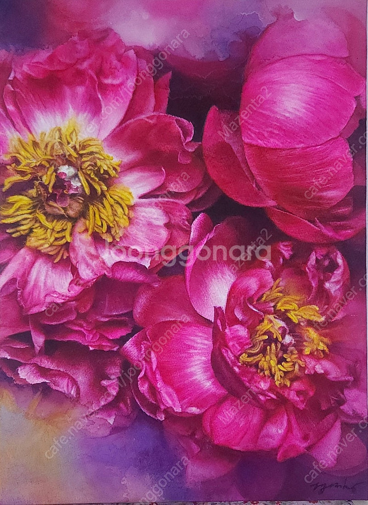 행복 Watercolor 수채화 꽃그림--1