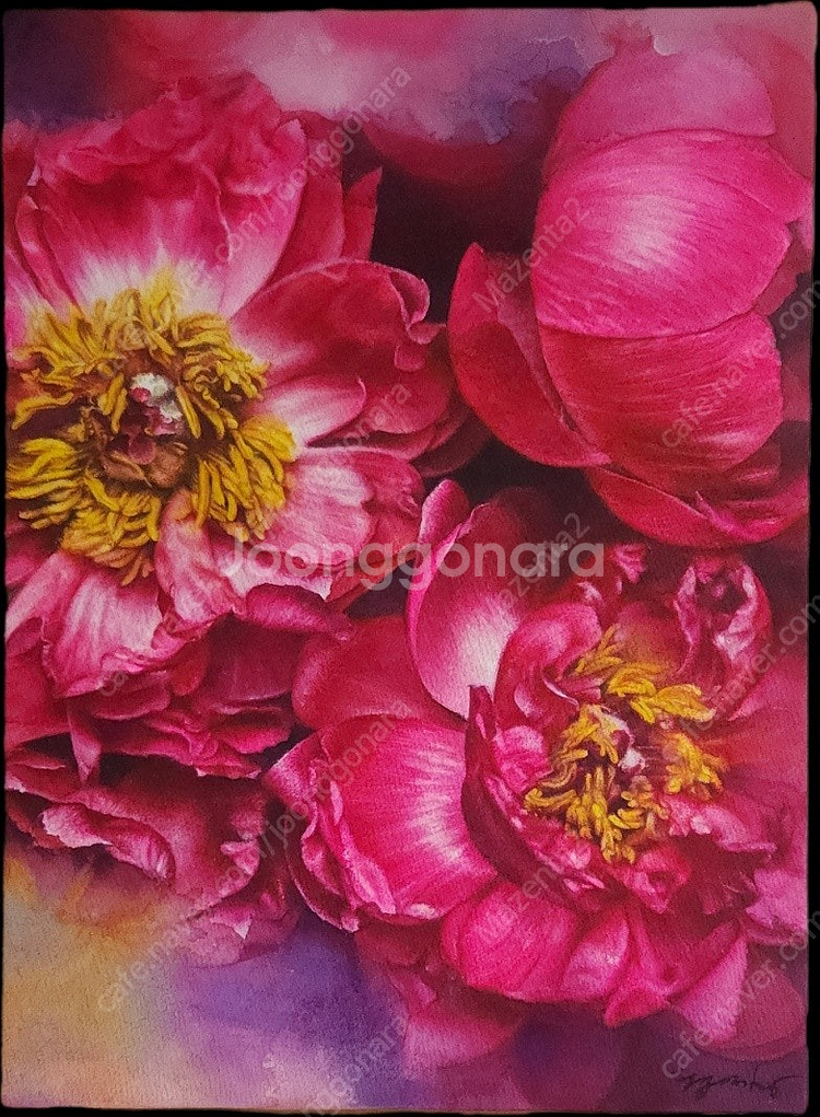 행복 Watercolor 수채화 꽃그림--2