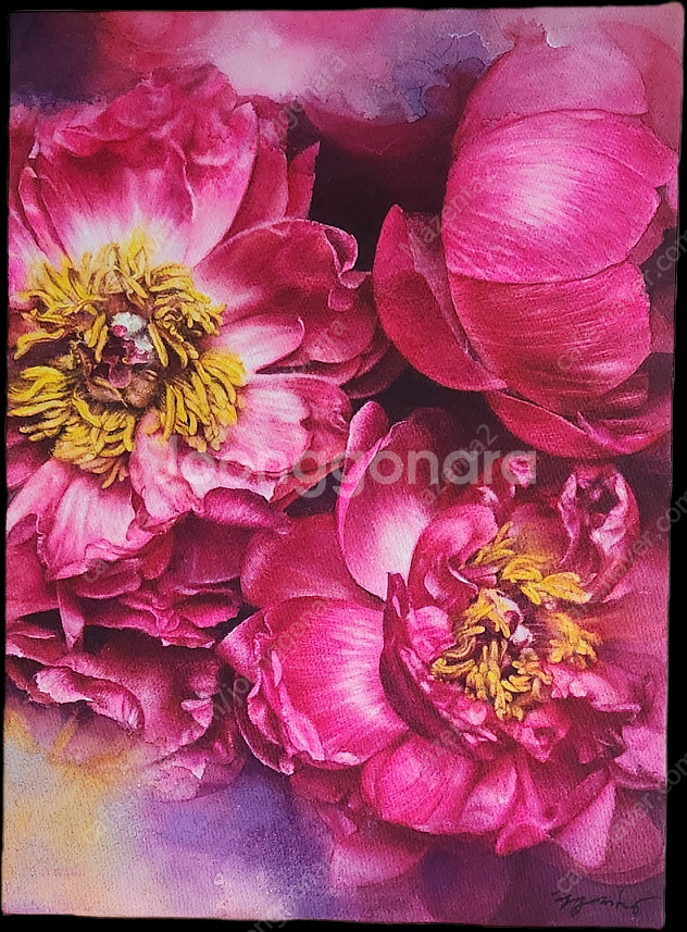행복 Watercolor 수채화 꽃그림--6
