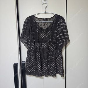 빈티지 하트 도트패턴 셔링 넥리본 블라우스 / 보헤미안 모리걸