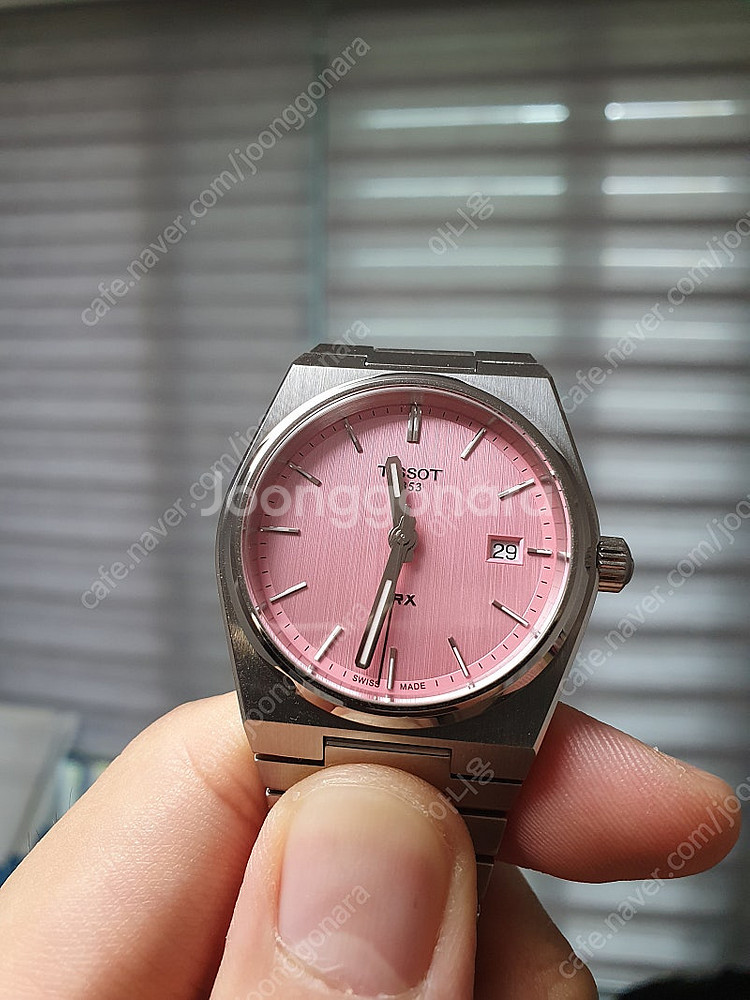 (새상품)티쏘 PRX 35mm 쿼츠 핑크/분홍--0