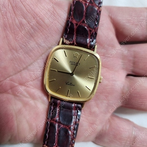 18K 금통 롤렉스 시계 제네바 첼리니 30mm 4114 빈티지(정품 감정서 포함)