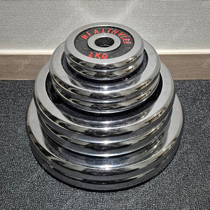 (택포) 43KG 경량 크롬 바벨 원판 플레이트