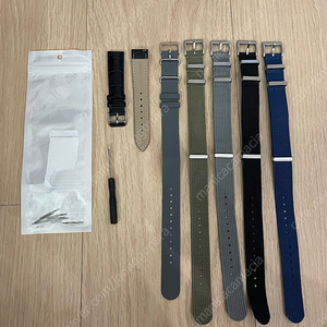 18mm 나토밴드 4종 + 러버나토+가죽스크랩