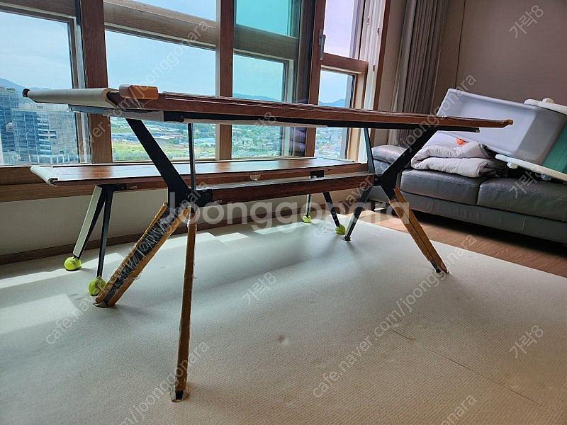 까사미아 원목 6인 식탁(테이블) + 3인 의자벤치--5