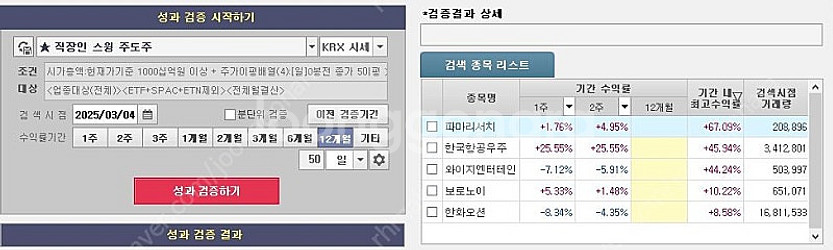 키움 직장인 주도주 스윙 검색조건식 판매 (계좌공개)--2