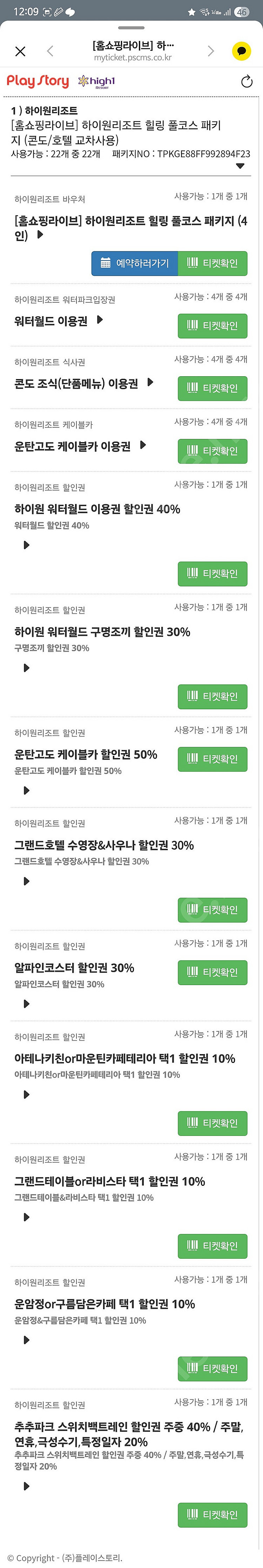 [4인 패키지] 하이원리조트 힐링 풀코스 (콘도/호텔 ...--5