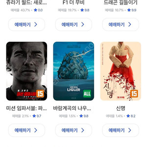 CGV 영화 예매 8000원 (3장 남음) 쥬라기월드, F1, 슈퍼맨 등