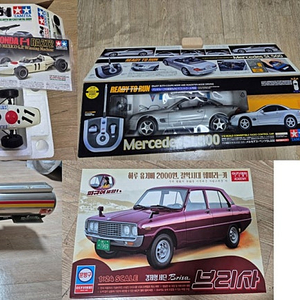 타미야 1/12 1968 멕시코 F1 혼다 우승 경주용차 다이캐스트 완성품 타미야 1/12 벤츠 SL500 RC완성품, 타미야 1/14 탱크로리 완성품, 아카데미 1/24 브리사