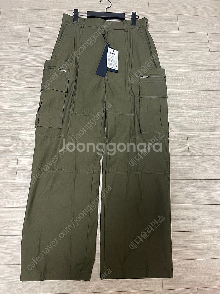 준지 카키 와이드 카고 팬츠 44--0