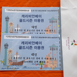 캐리비안베이 골드시즌 2매