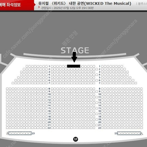 (가격내림/최하가) 뮤지컬 〈위키드〉 첫콘 VIP석 1층 중앙블럭 1열 (2연석) 정중앙 최고 명당석 양도 (7/12,토 저녁)