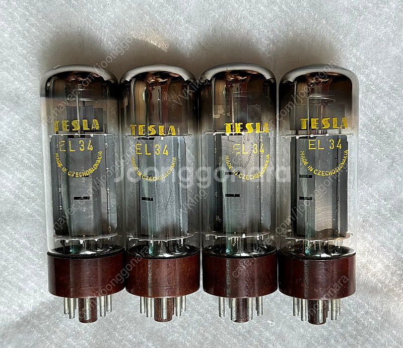 Tesla테슬라 EL34/6CA4. O-O 노랑 NOS...--0