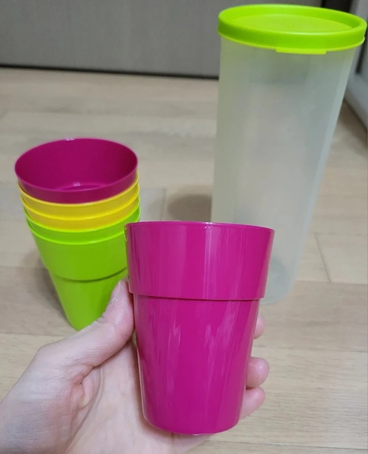 새상품 코멕스 캠핑 파티컵세트7p+손잡이나눔접시6p 일괄가격 이미지