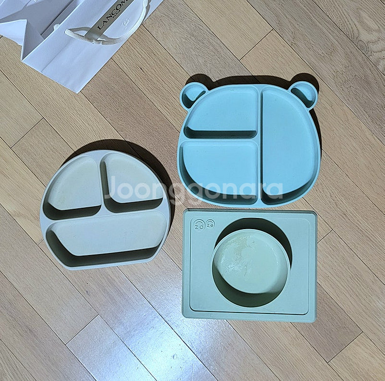 유아 어린이 흡착 실리콘 나눔식기 접시 3개일괄가격--0