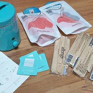 알롱 셀프왁싱 전자식 워머기, 비즈왁스 200g + 200g잔여분, 스파츌라 20ea 3개 + 스파츌라 20ea잔여분, 클렌저 3개, 본품 설명서