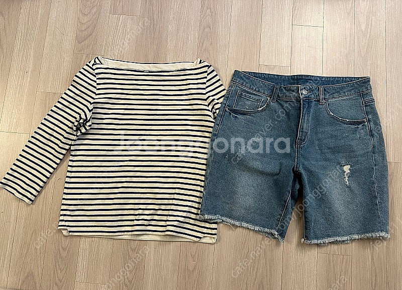 유니클로 블루스트라이프 보트넥 7부+ jaju70 데님...--0