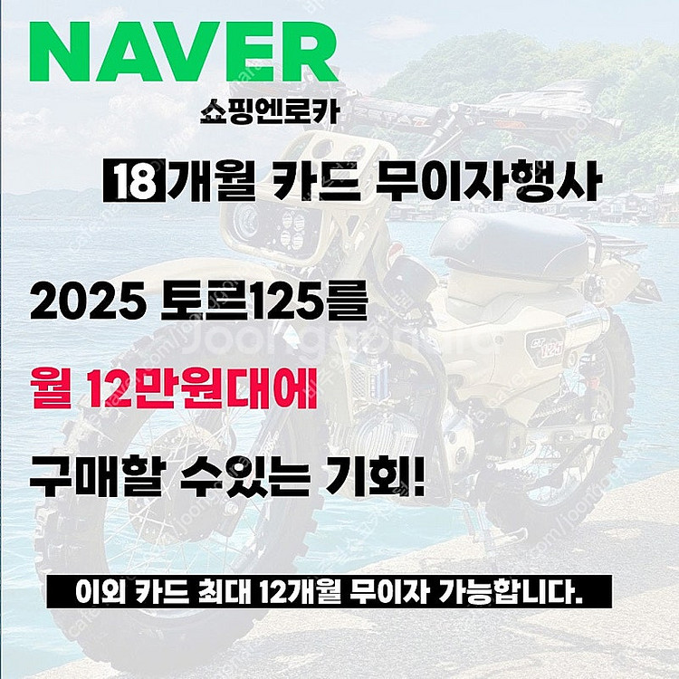 헌터커브감성 토르125 월 12만원대에 구매가능!--9