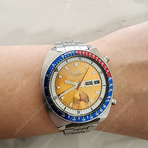 (급매)빈티지 세이코 크로노그래프 펩시 옐로우(seiko chronograph pepsi) 시계