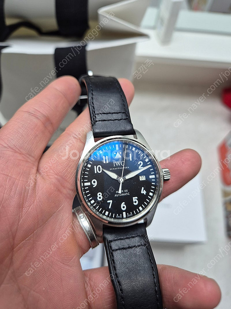 Iwc마크 20 검판 가죽(정품러버,사제브레이슬릿포함)--2
