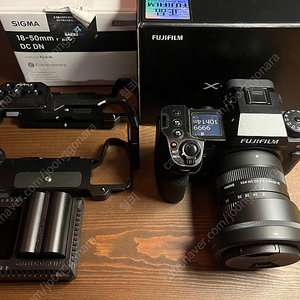 후지 x-h2s 풀박스, 스몰리그 케이지, 하프케이지, lexar 리더기, cf b 512gb, 시그마 18-50mm f2.8, 80mm macro