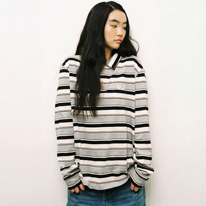 에이이에이이 스트라이프 pk 티셔츠 멜란지 그레이