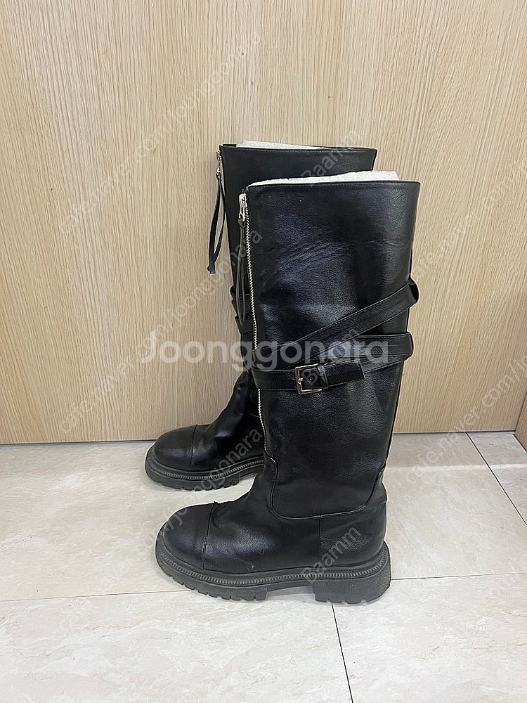 [240] 지퍼 버클 폴드 롱부츠 블랙--0