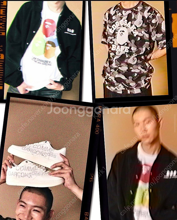 베이프x꼼데가르송 반팔(새상품)--0