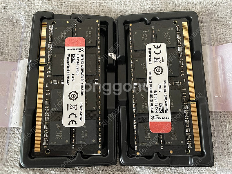 노트북용 HyperX DDR3 8GB x 2 팝니다.--2