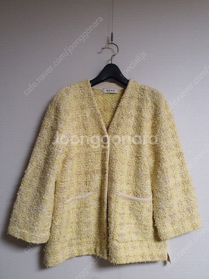 마인 mine 한섬 트위드 니트 가디건 재킷 프리 사이즈 정품--2