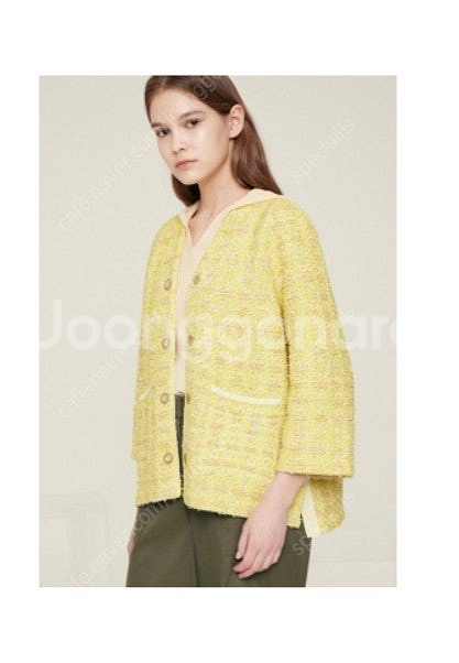 마인 mine 한섬 트위드 니트 가디건 재킷 프리 사이즈 정품--0