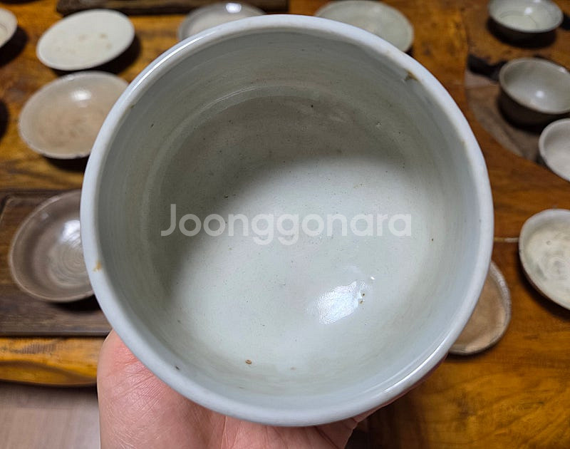 골동품 조선시대 후기 조선백자 오목다완--2