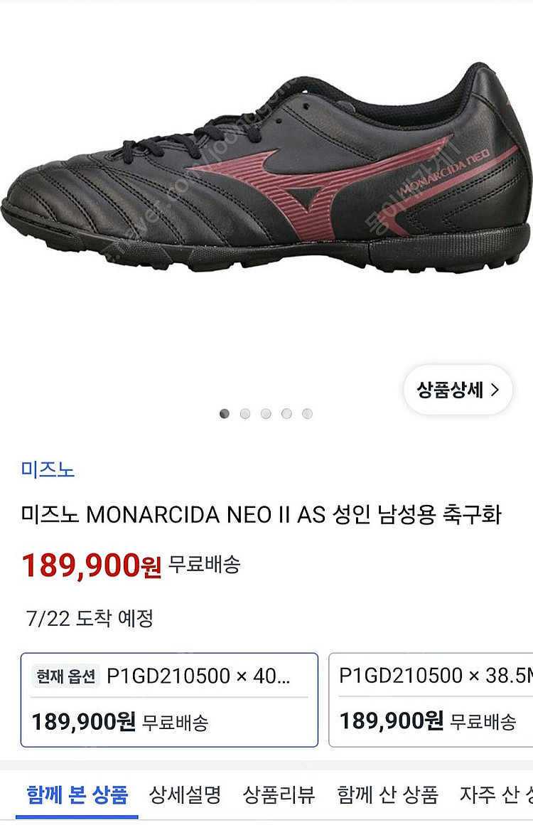 미즈노 모나르시다2 풋살화 250--1
