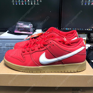 나이키 덩크 SB 로우 빨강/검창 270 새제품