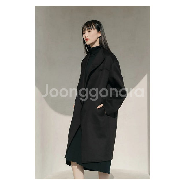 유니클로 질샌더 +J 캐시미어블렌드 노칼라코트--5