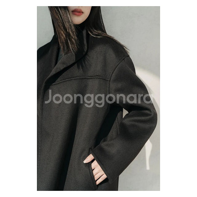 유니클로 질샌더 +J 캐시미어블렌드 노칼라코트--6