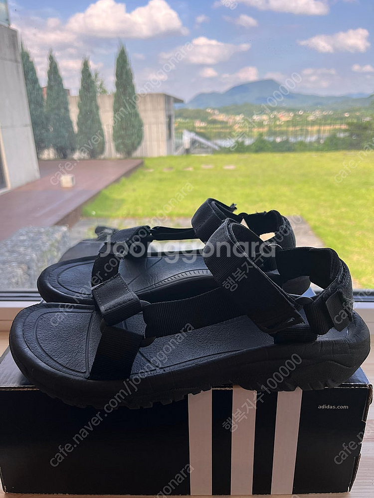 테바 TEVA 정품 허리케인 올블랙 샌들 250mm 판...--2
