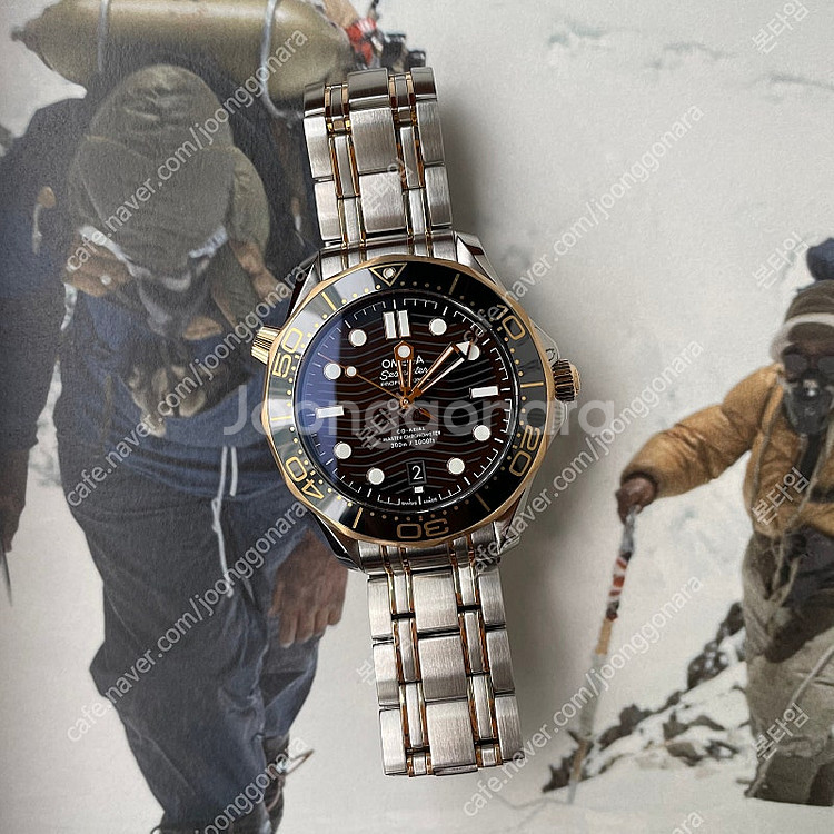 오메가 씨마스터 300 검판 옐로우골드 콤비 42mm ...--0