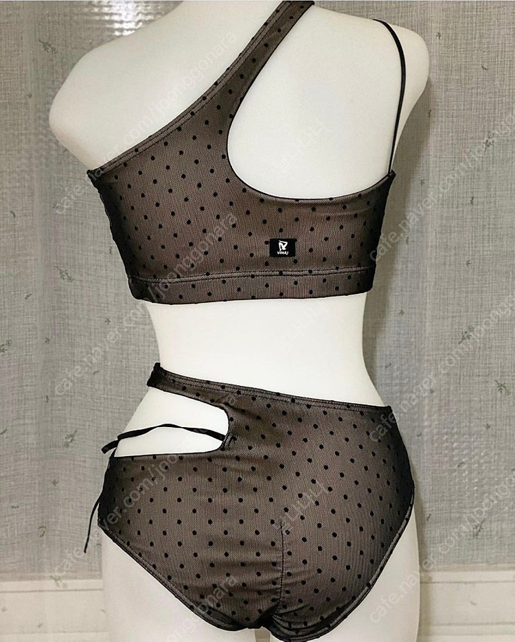 *당일배송*비나제이 도트리본 폴웨어 Set: 블랙 S--1