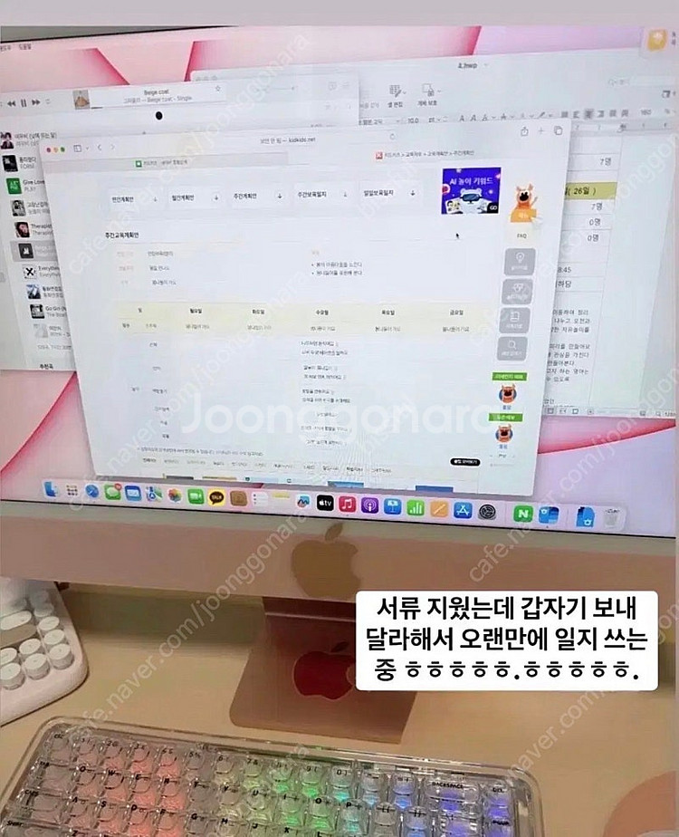 아이맥24인치(고급형)M1 256GB 8GB핑크--7